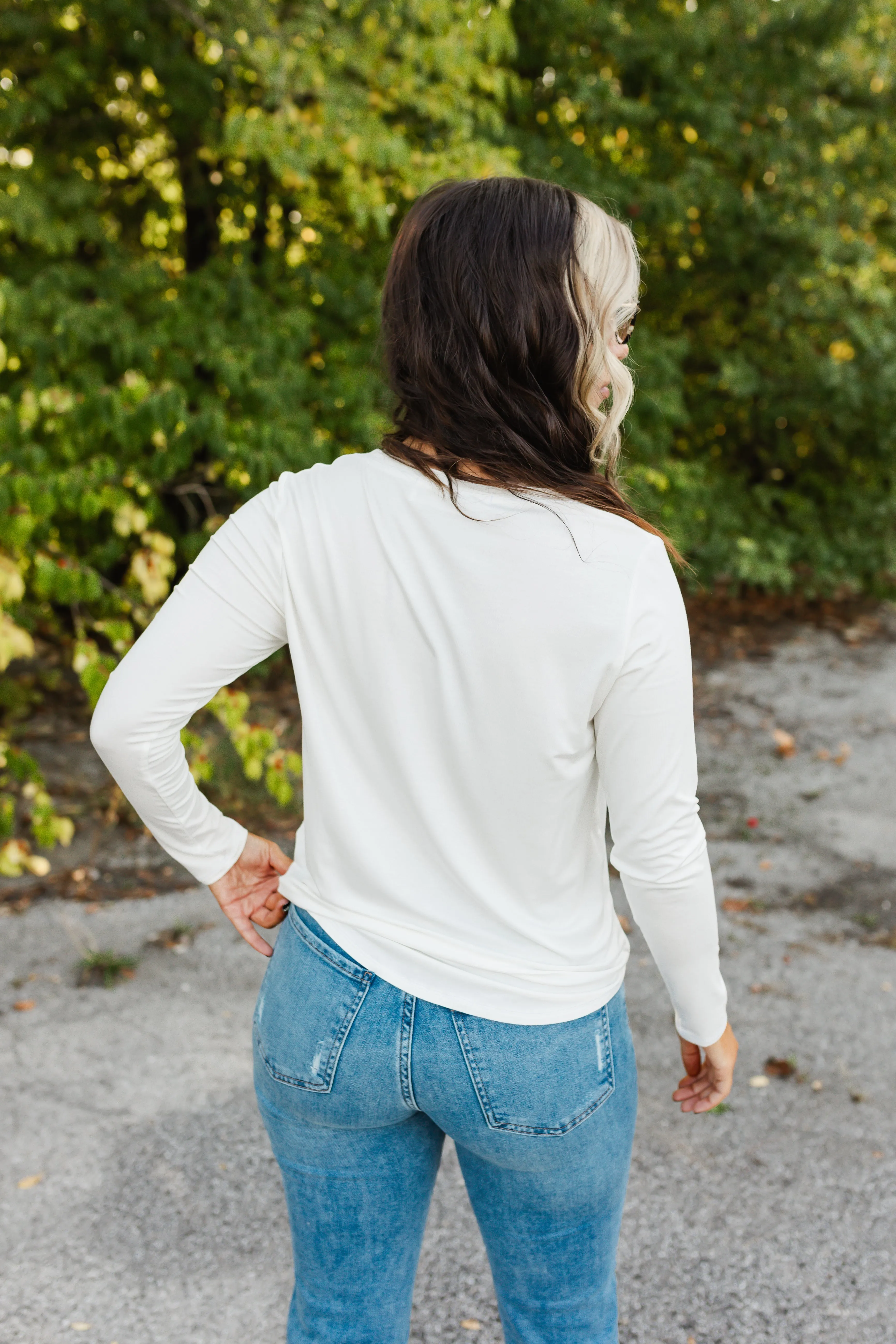 charlie tee long sleeve in white