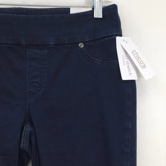 Chicos Perfect Stretch Women's Nicky Petal Pushers Jean Crop Capri Short Size 00