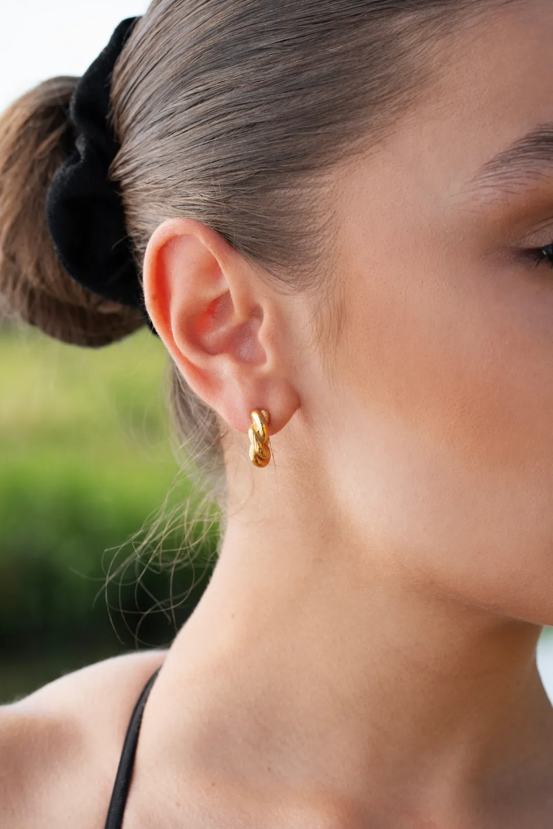Claudette Gold Croissant Hoops