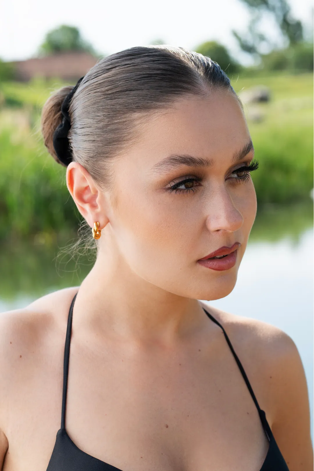 Claudette Gold Croissant Hoops