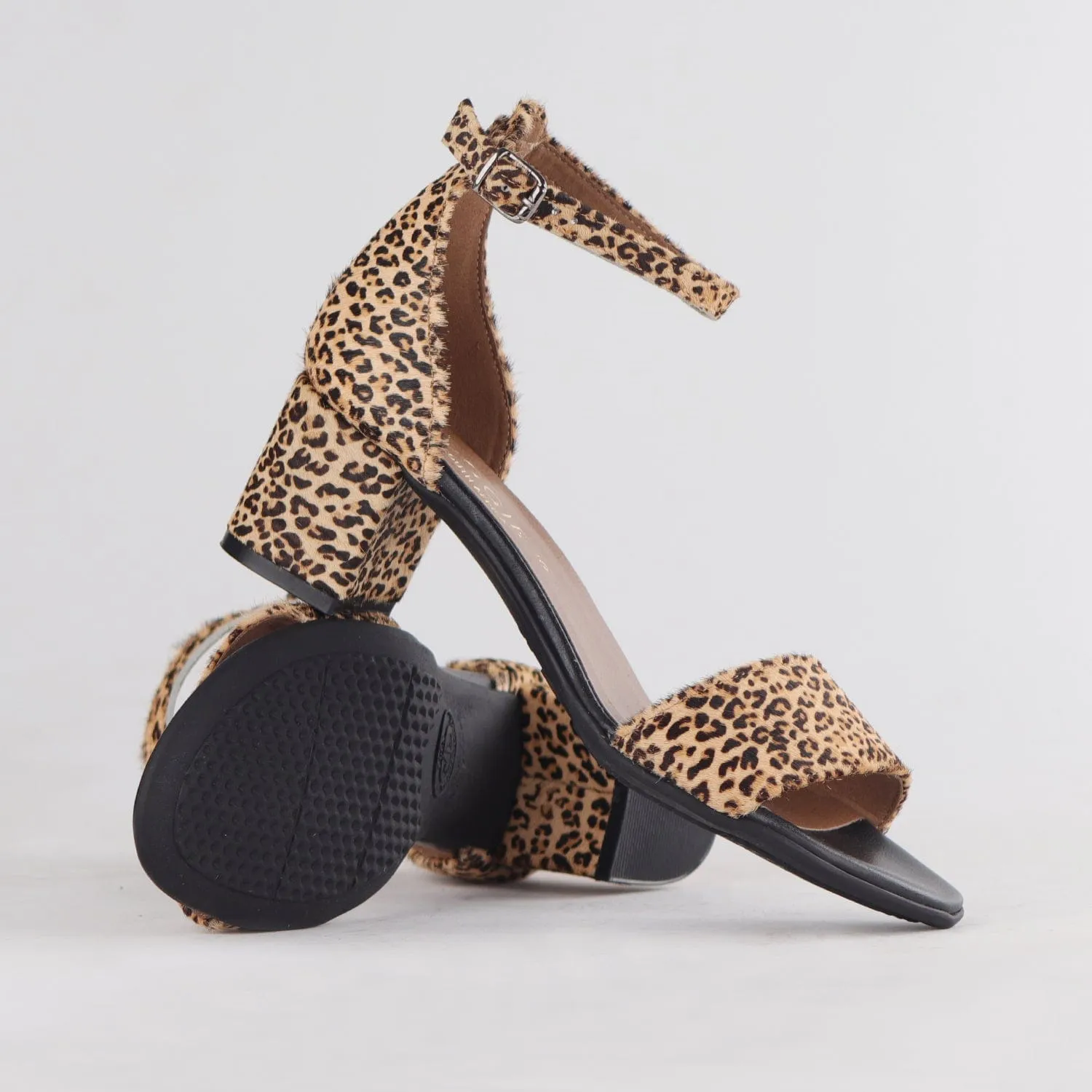 Closed back ankle strap sandal in Cheetah Print - 11879