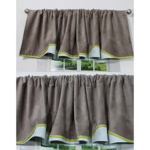 Cocoa Valances - 2 Window Saver Pack Blue Brown Green Casual Nylon
