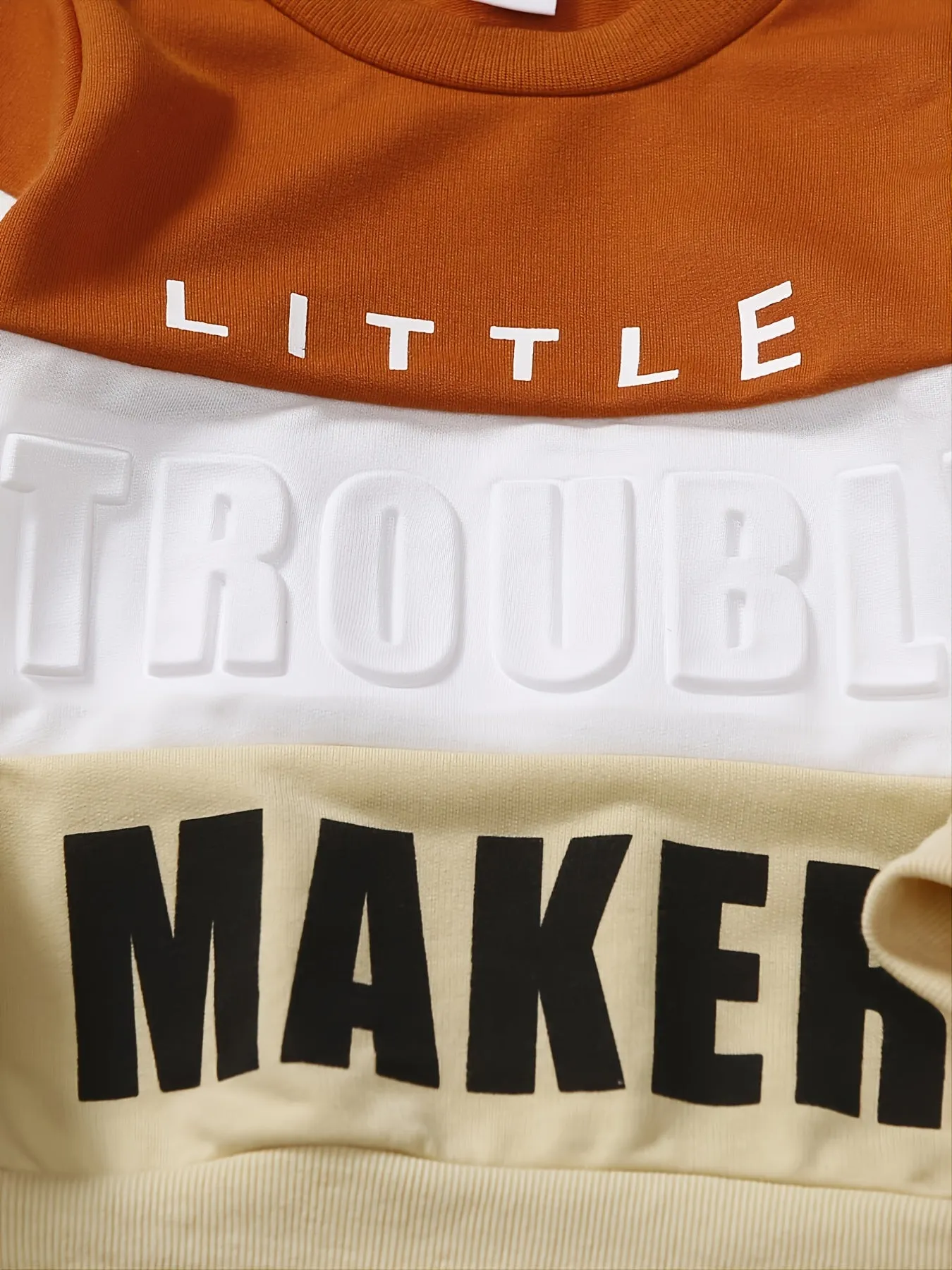 Colorblock Letter Sweatshirt & Pant Set for Baby Boys