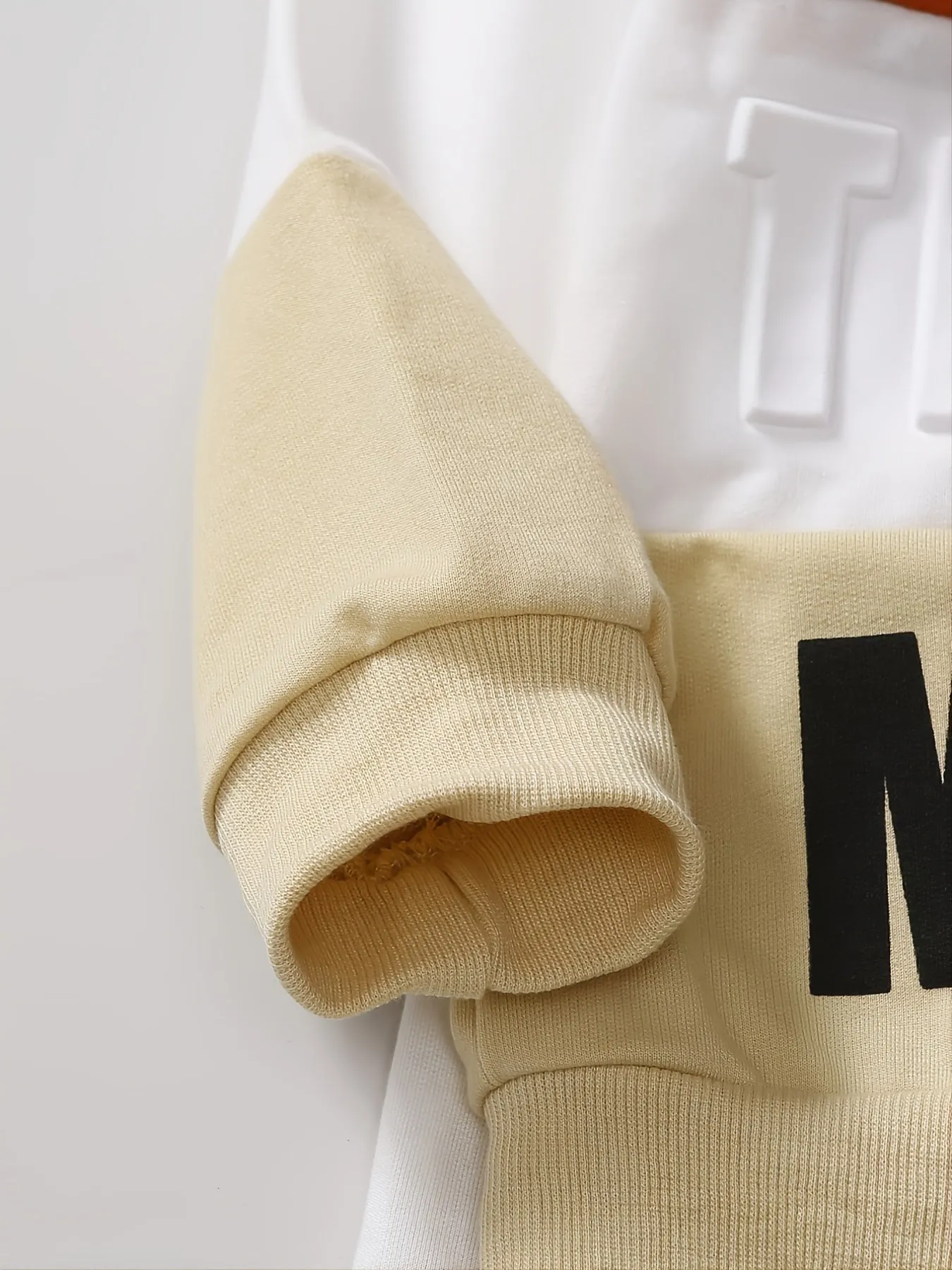 Colorblock Letter Sweatshirt & Pant Set for Baby Boys
