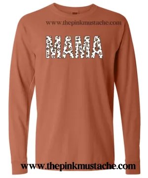 Comfort Colors Leopard Print Mama Shirts / Long Sleeved Oversized Tees