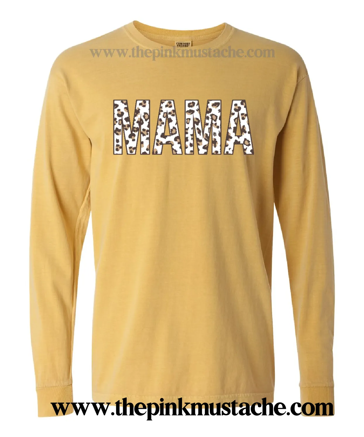 Comfort Colors Leopard Print Mama Shirts / Long Sleeved Oversized Tees