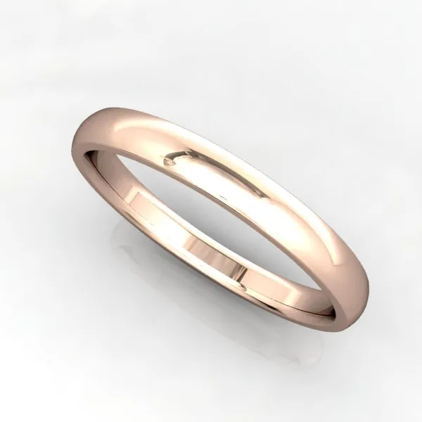 Comfort Fit Domed Wedding Band 2.5mm