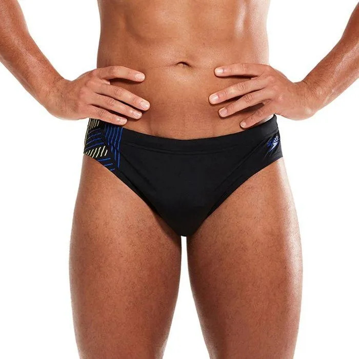 COSTUME SPEEDO TECH PANEL BRIEF UOMO SLIP NUOTO PISCINA NERO
