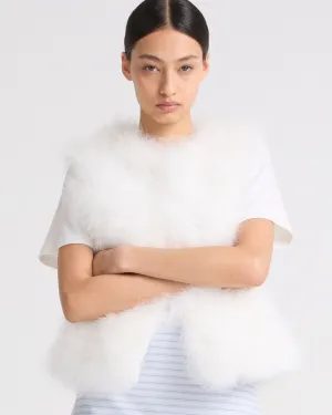 Cropped feather gilet