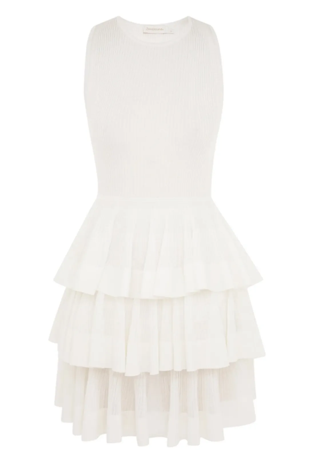Crush Ruffled Mini Dress | Cream