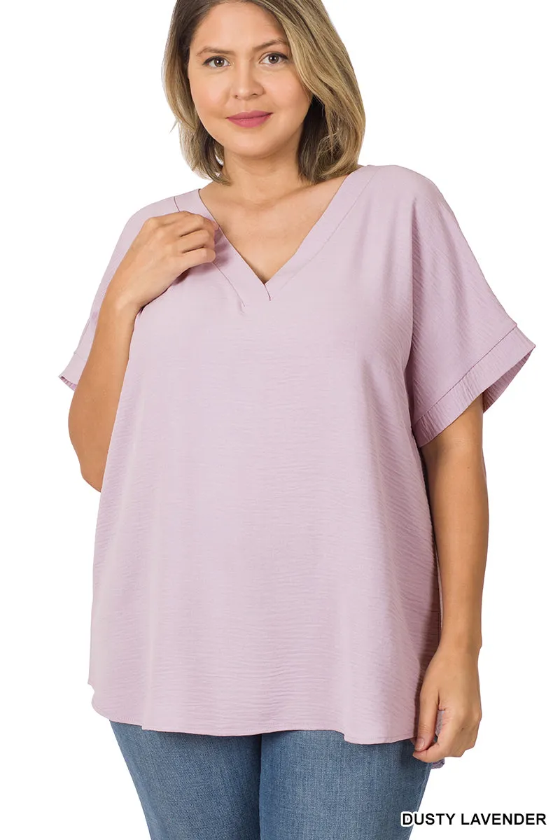 Curvy Good Timing Top in Lavender