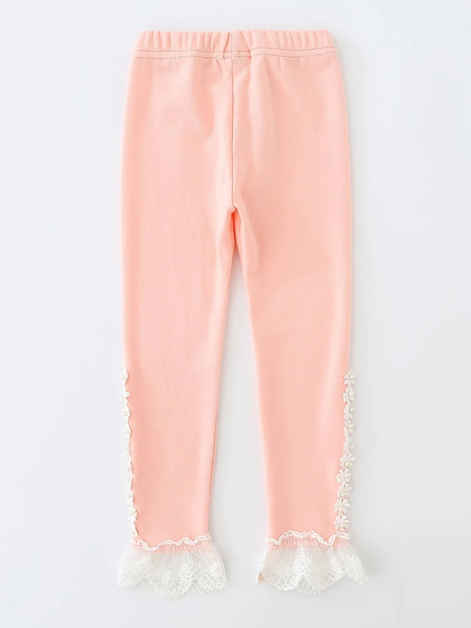 Cute Casual Sweet Lace Trim Ruffled Leggings