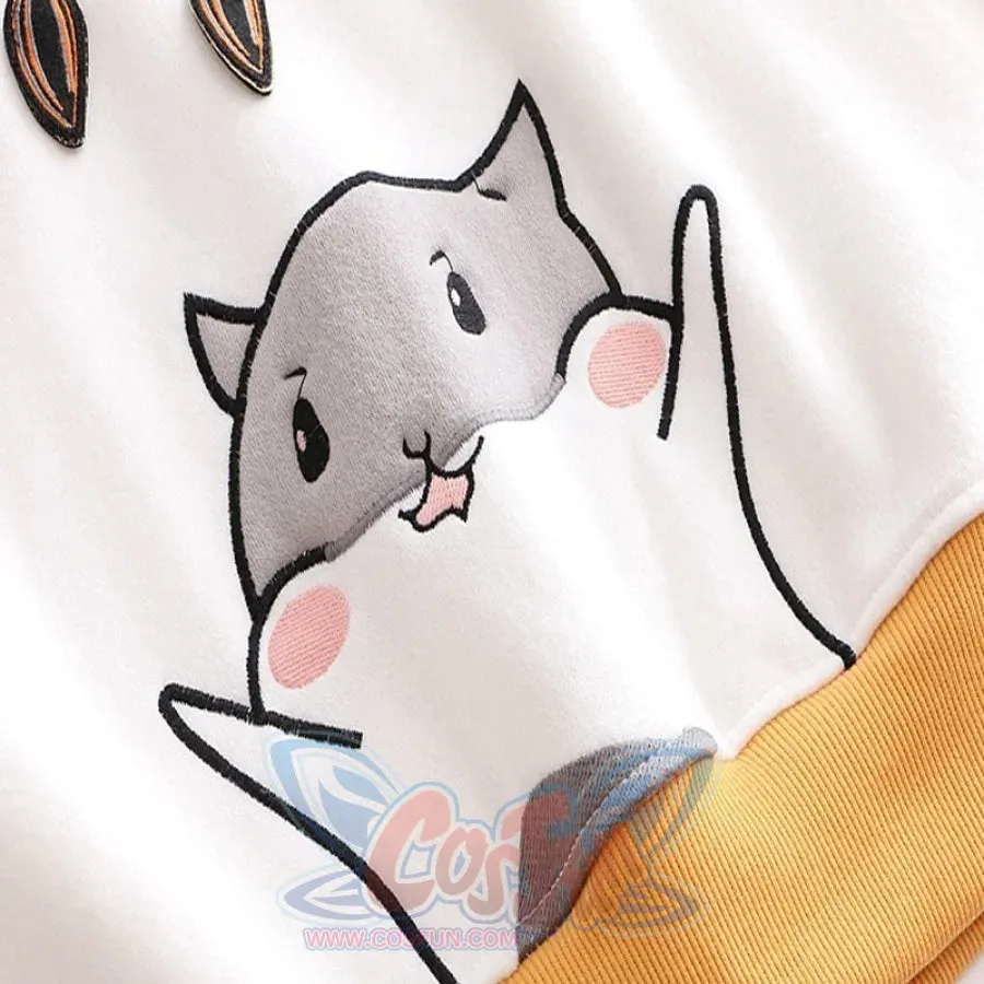 Cute Little Hamster Color Block Hoodie