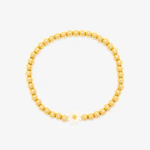 Daisy Gold Bead Stretch Bracelet