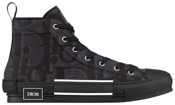 Dior B23 High 'Maxi Dior Oblique - Black' Sneakers for Men