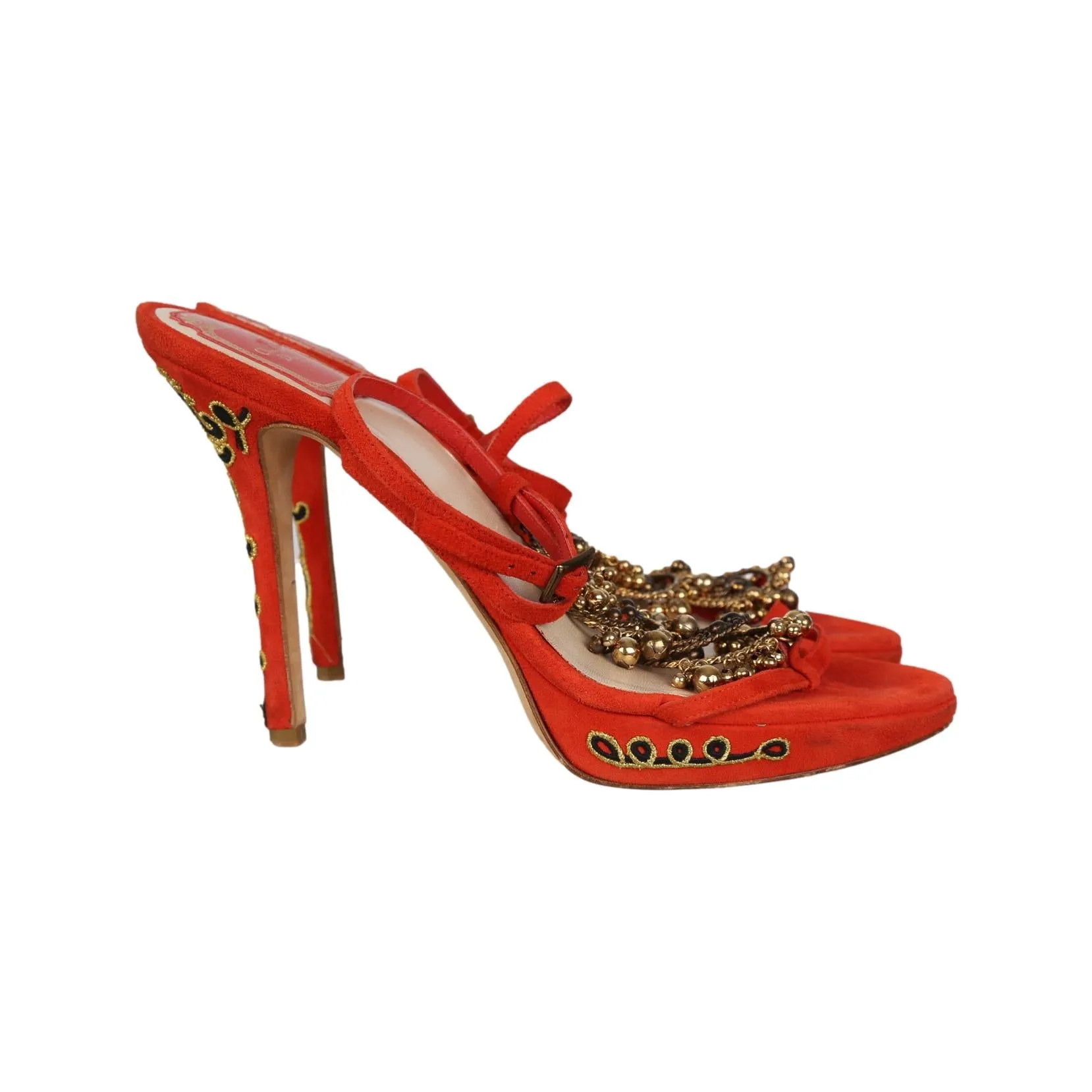 Dior Red Embellished Bead Heel