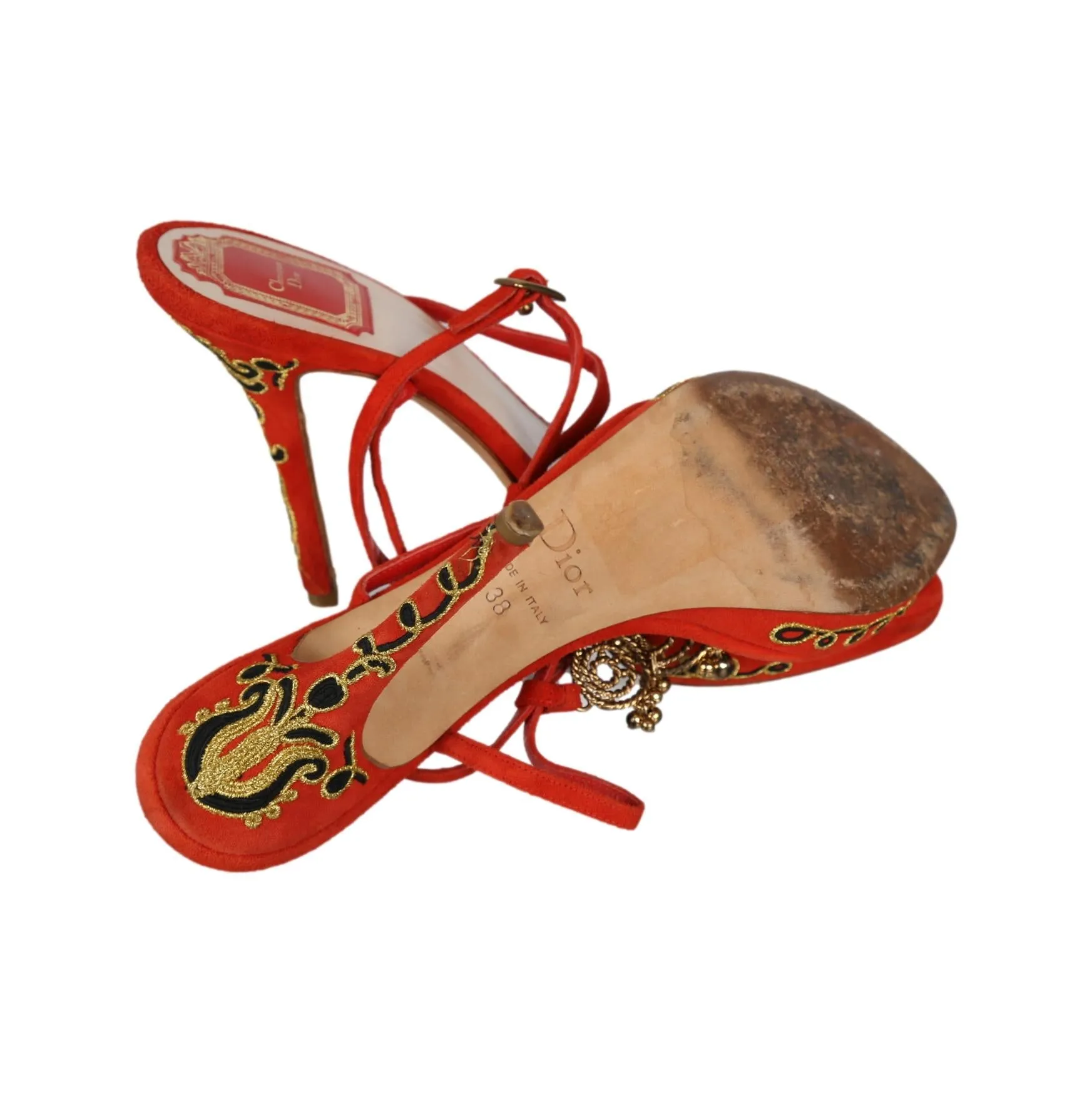 Dior Red Embellished Bead Heel