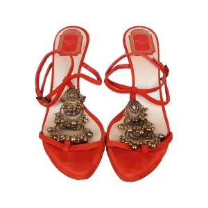 Dior Red Embellished Bead Heel