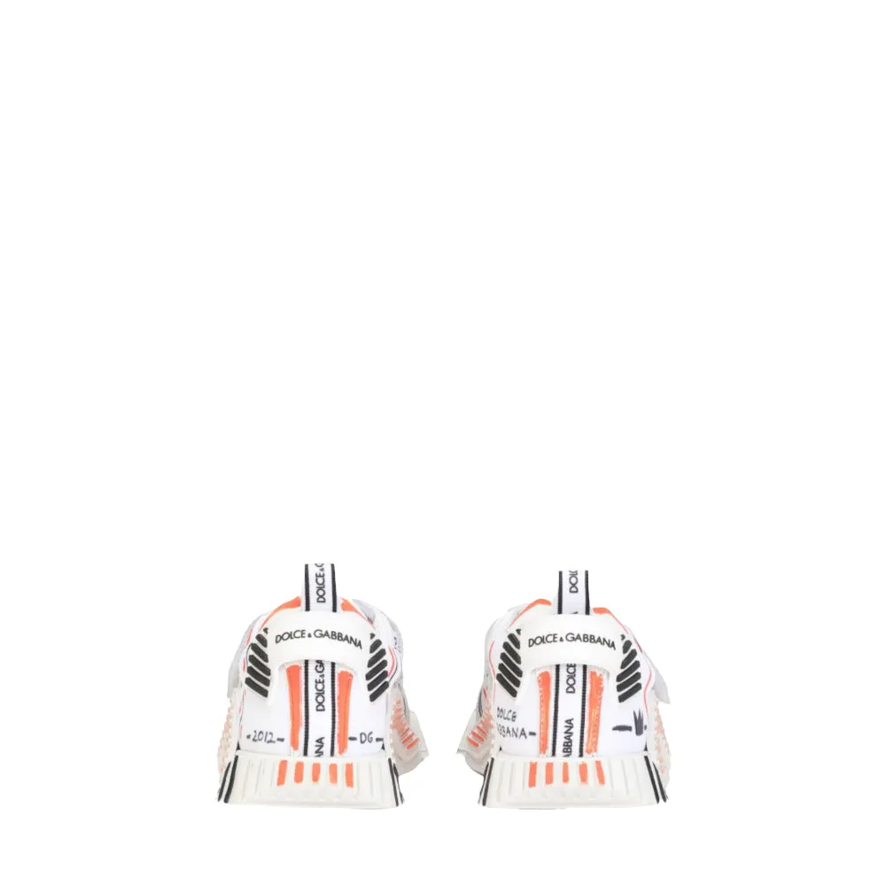 DOLCE & GABBANA KIDS FABRIC NS1 SNEAKERS WITH LOGO PRINT