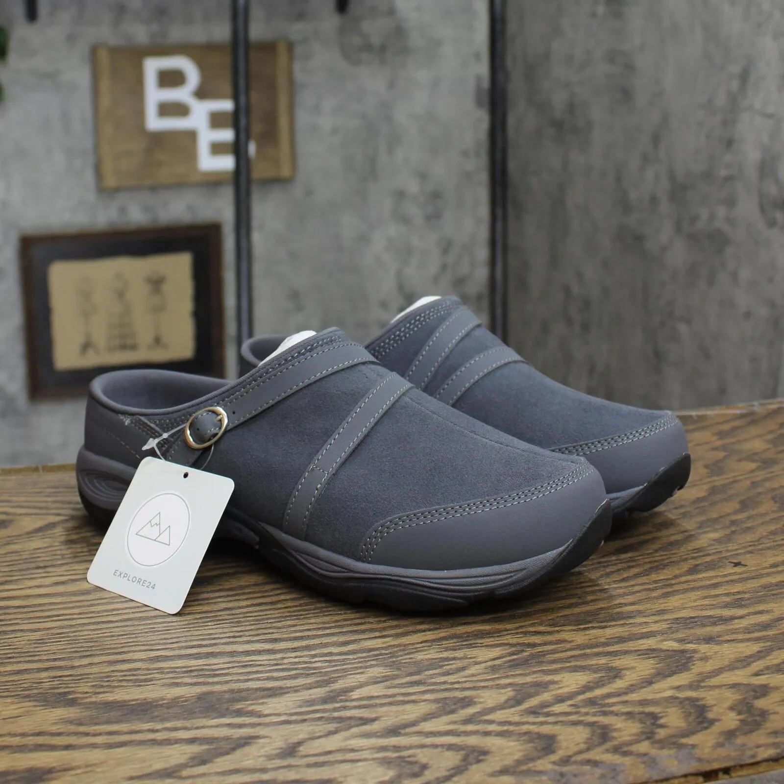 Easy Spirit Women's Equinox Slip On Mule Shoes SEEQUINOX Gray 10W