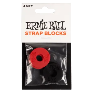 Ernie Ball Strap Blocks 4-Pack - Black and Red