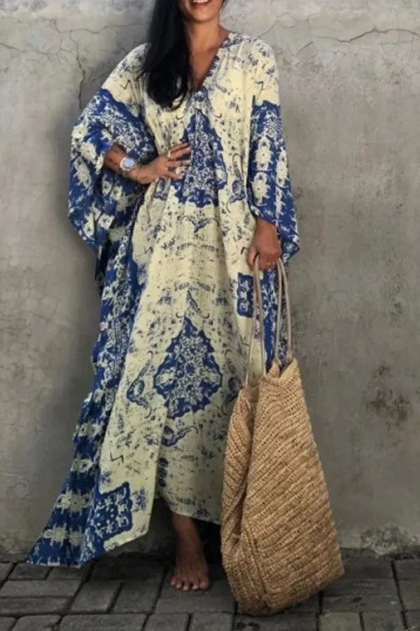 Ethnic Stylish Beach Blouse (Fit 99 To 154lbs)