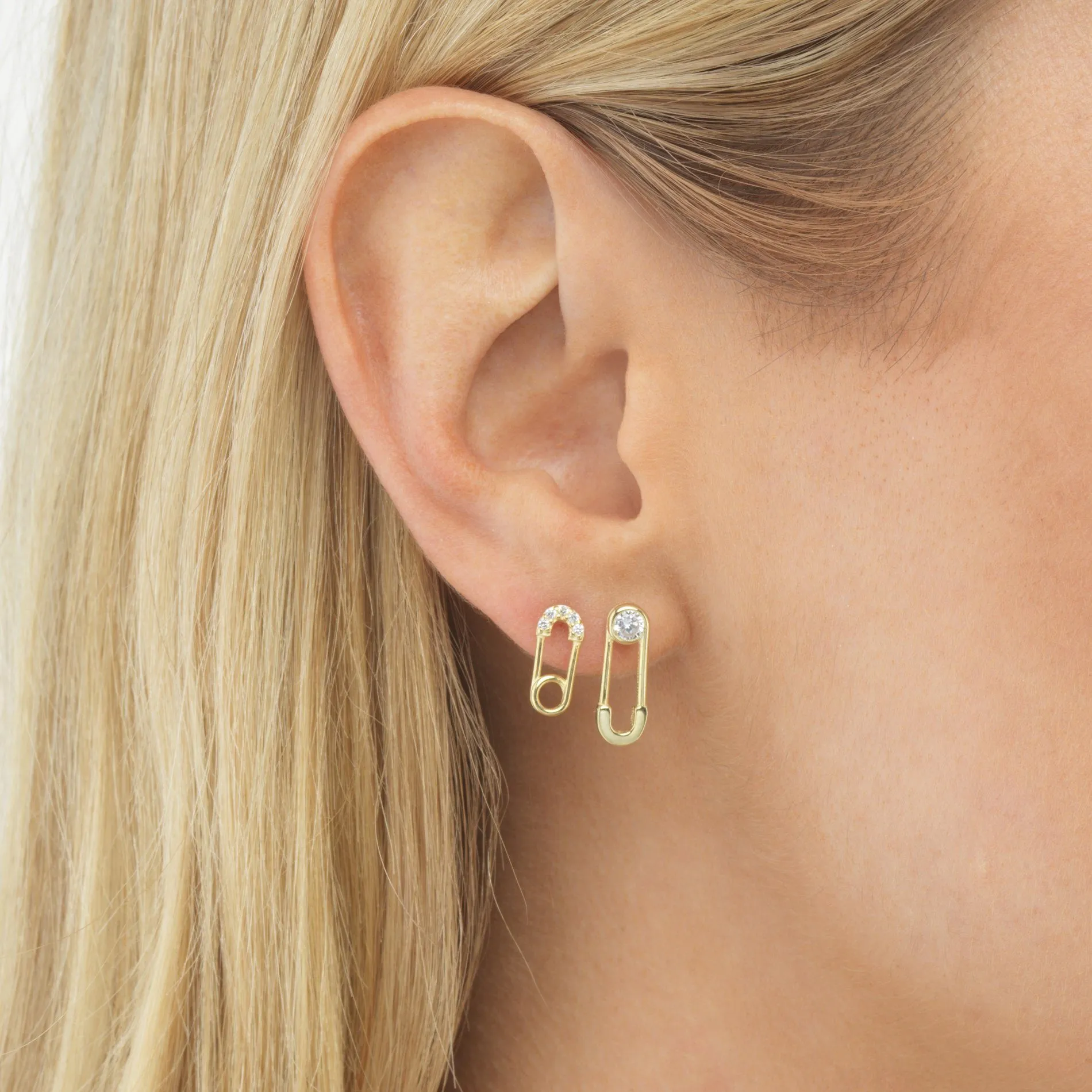 Extra Small Safety Pin Stud Earring