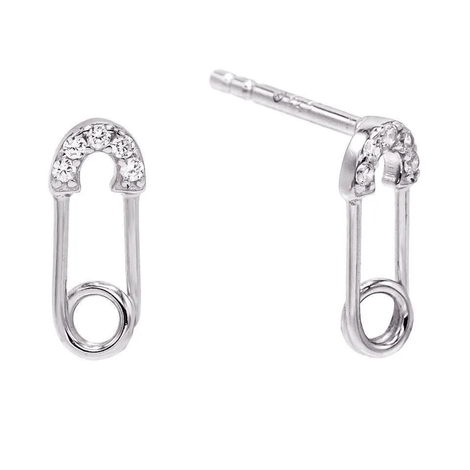 Extra Small Safety Pin Stud Earring