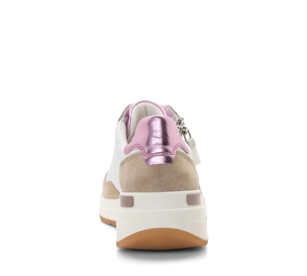 Gardenia Women's Side Zip Multi-Color Mixed Material Wedge Sneaker