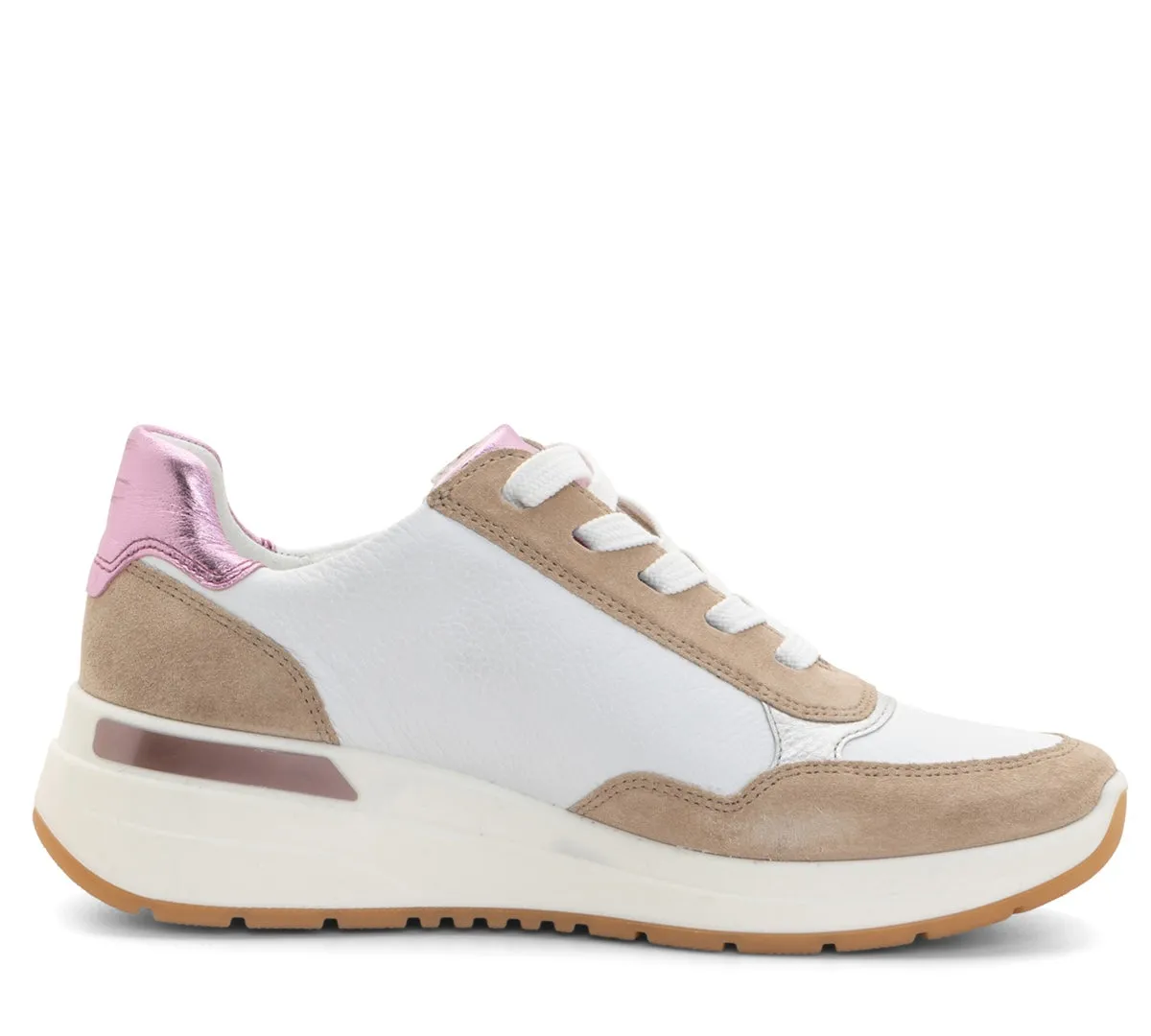 Gardenia Women's Side Zip Multi-Color Mixed Material Wedge Sneaker