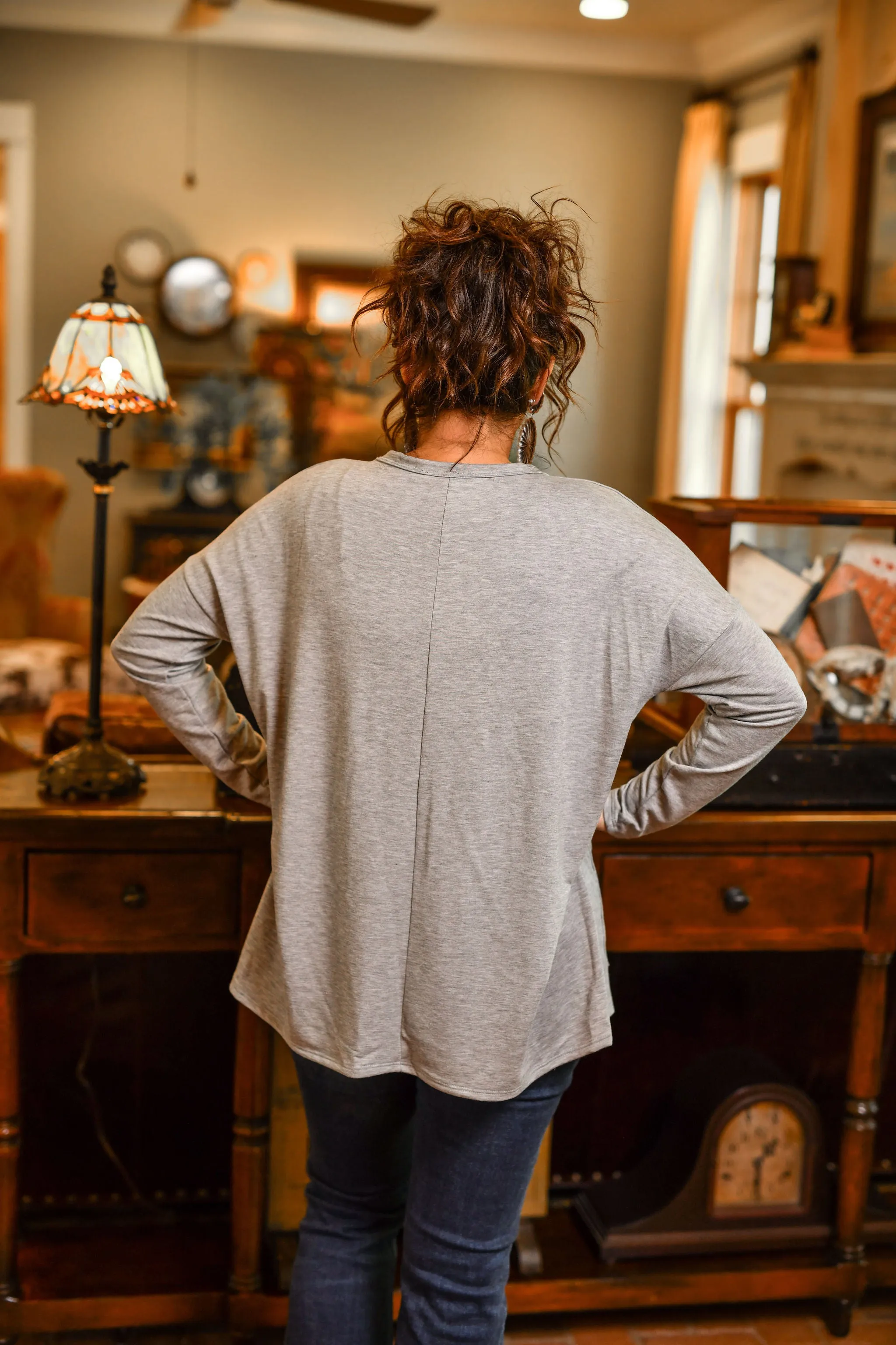 Georgia Grey Double Pocket Top