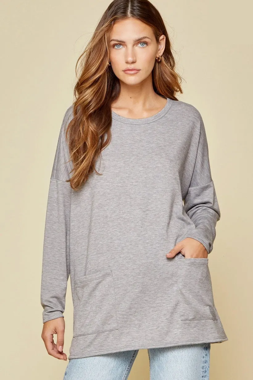 Georgia Grey Double Pocket Top