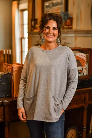 Georgia Grey Double Pocket Top
