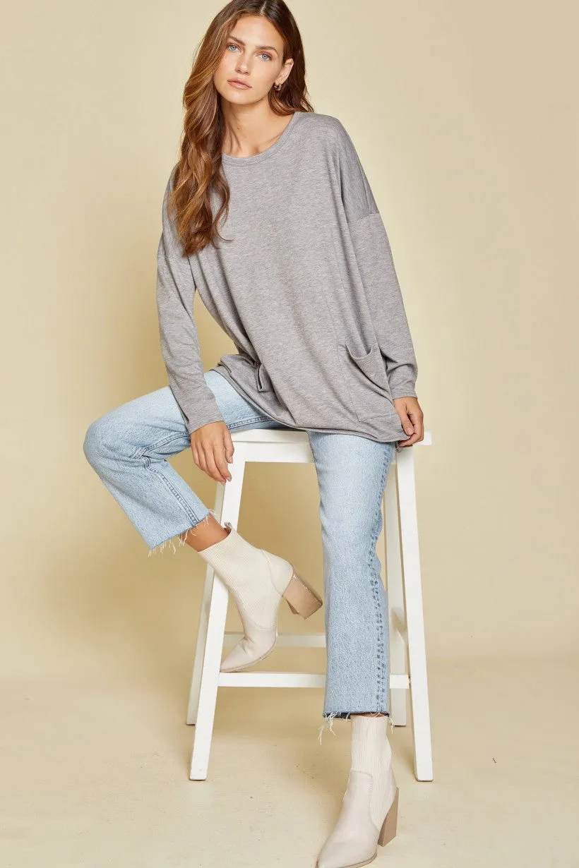 Georgia Grey Double Pocket Top