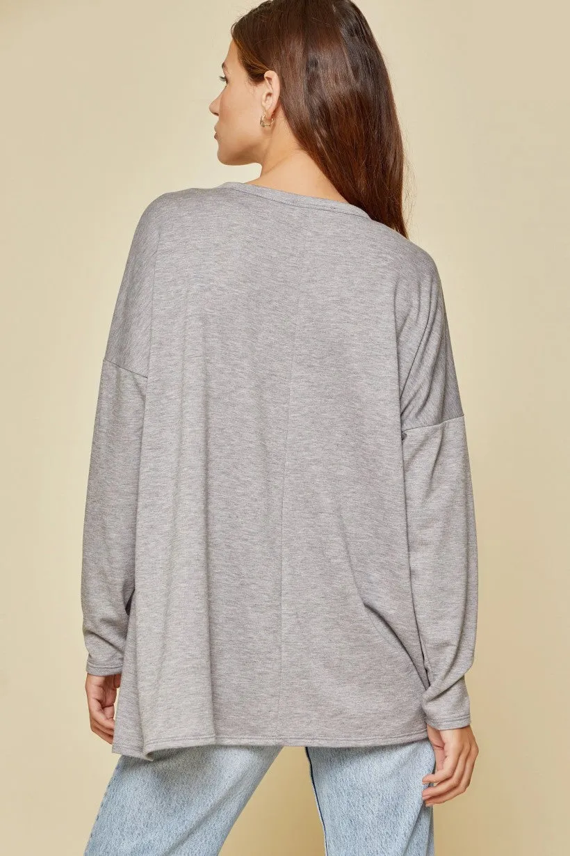 Georgia Grey Double Pocket Top