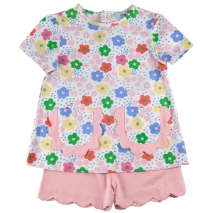 Groovy Flower Girl's Short Set