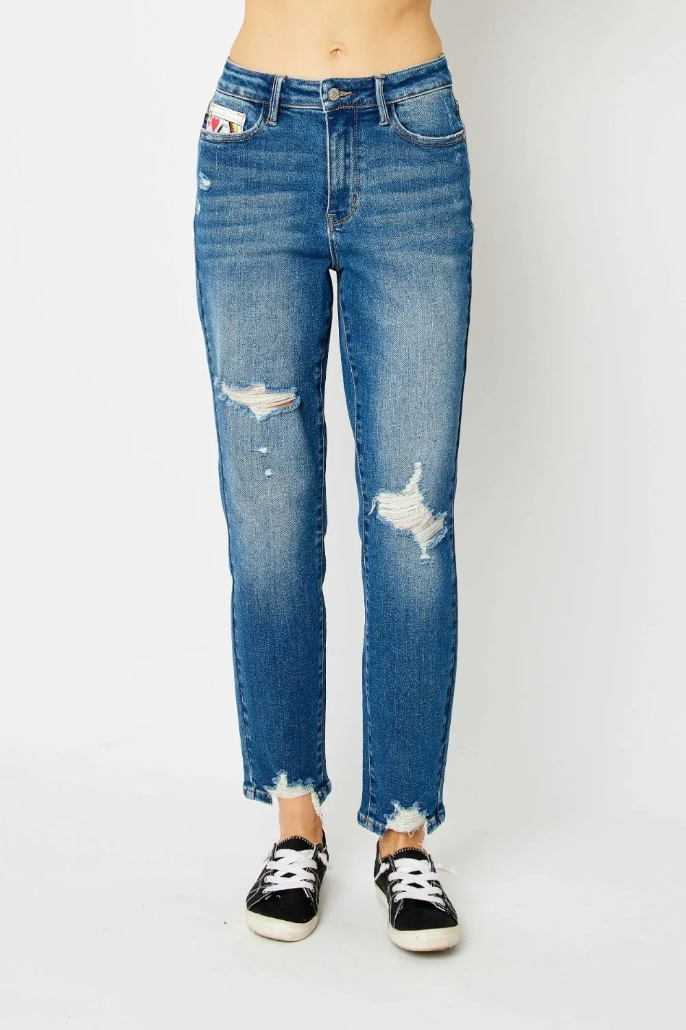 Hazel Blues® |  Judy Blue Distressed Slim Jeans