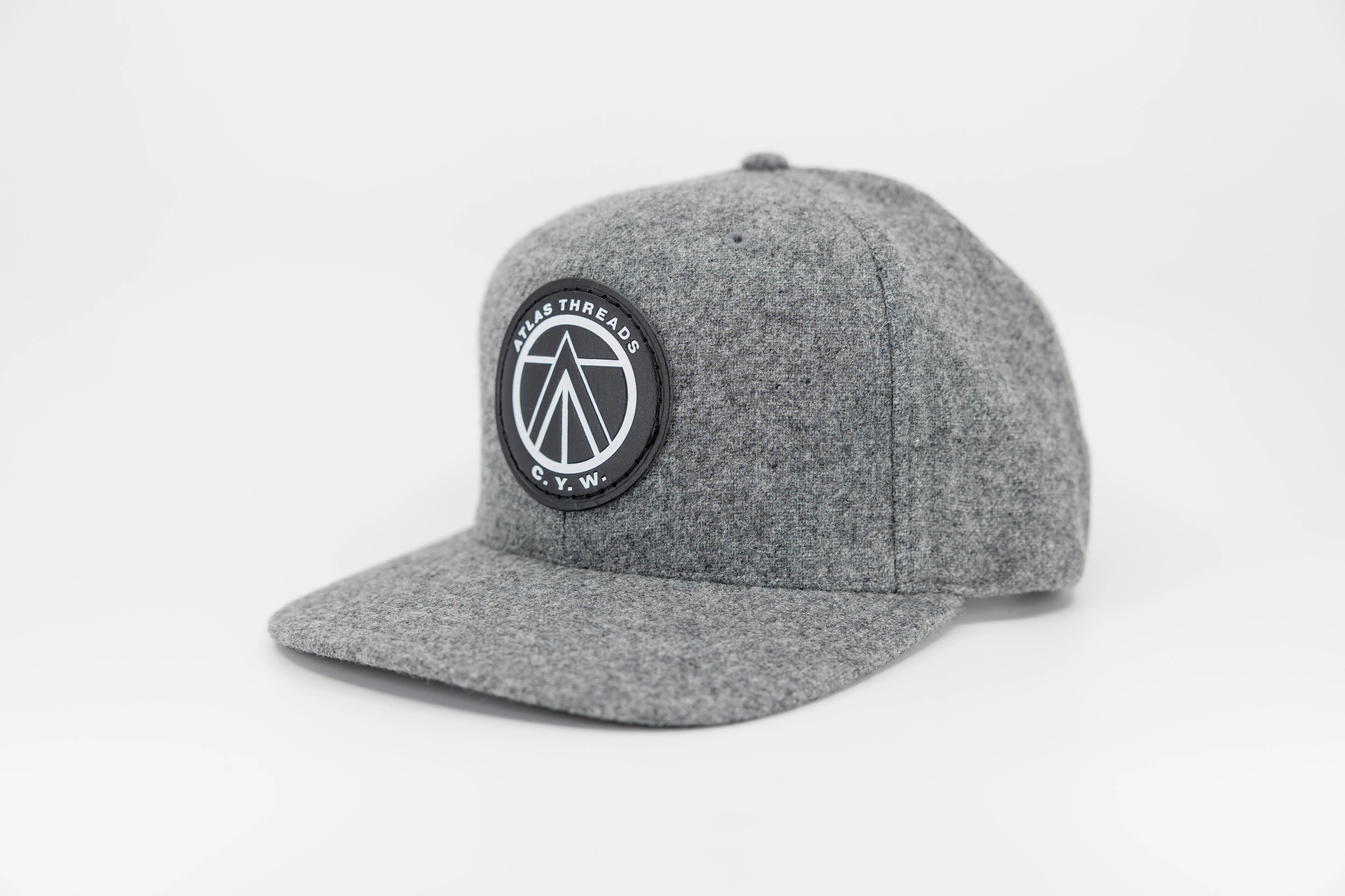 Heather Grey Melton Wool Strapback