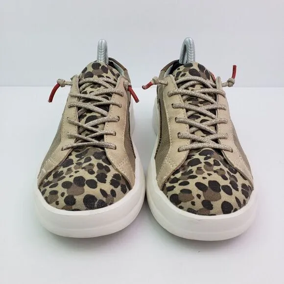 Hey Dude Karina Womens Size 5 Beige Leopard Slip On Casual Comfort Loafer Shoes