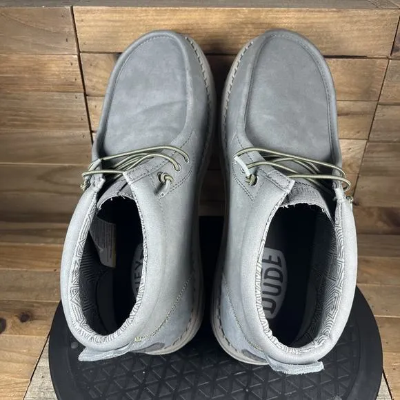 Hey Dude Wall Mid Workwear Mens Size 9 Gray Casual Slip On Comfort Shoes
