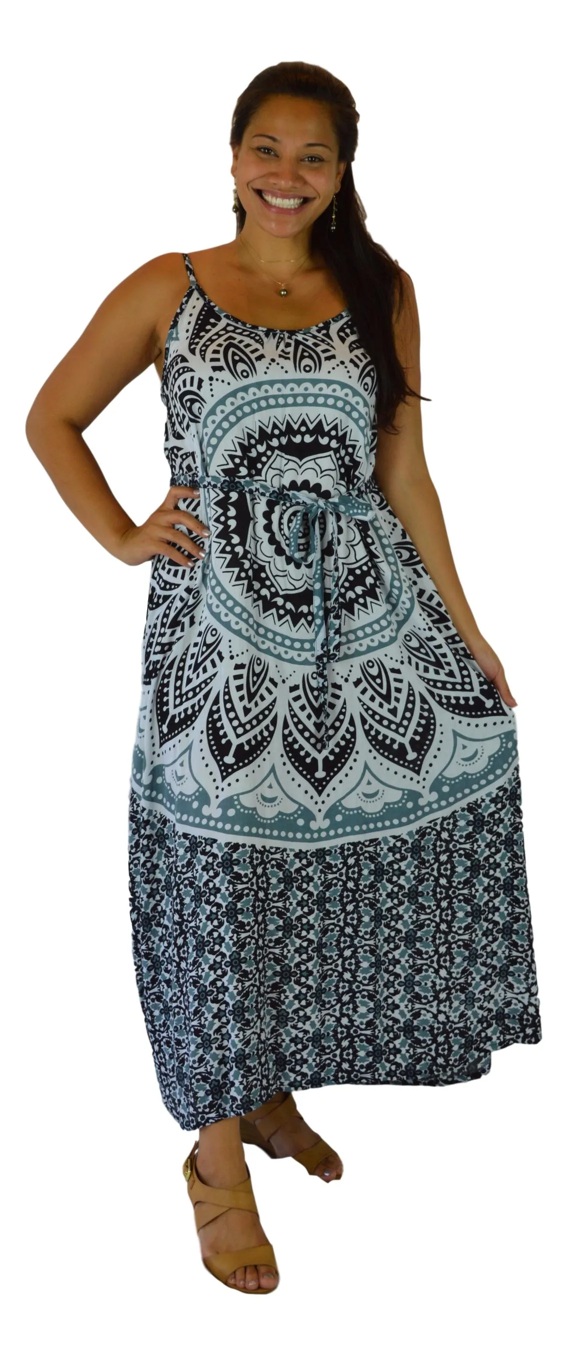 Holoholo - Bali Dress  - Mandala - Black - Long