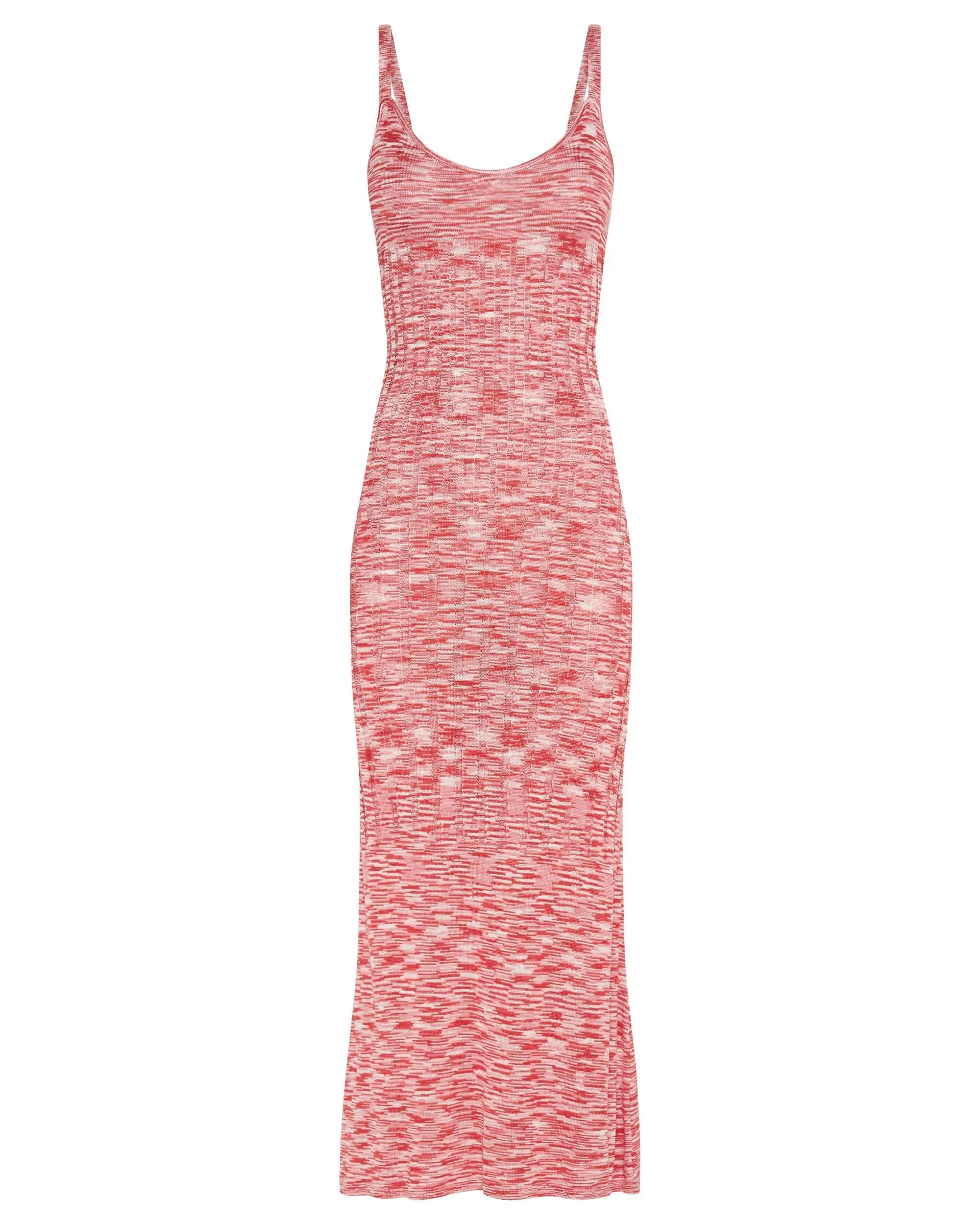 HORIZON KNIT FLARE OUT SLIP DRESS | PINK TO RED