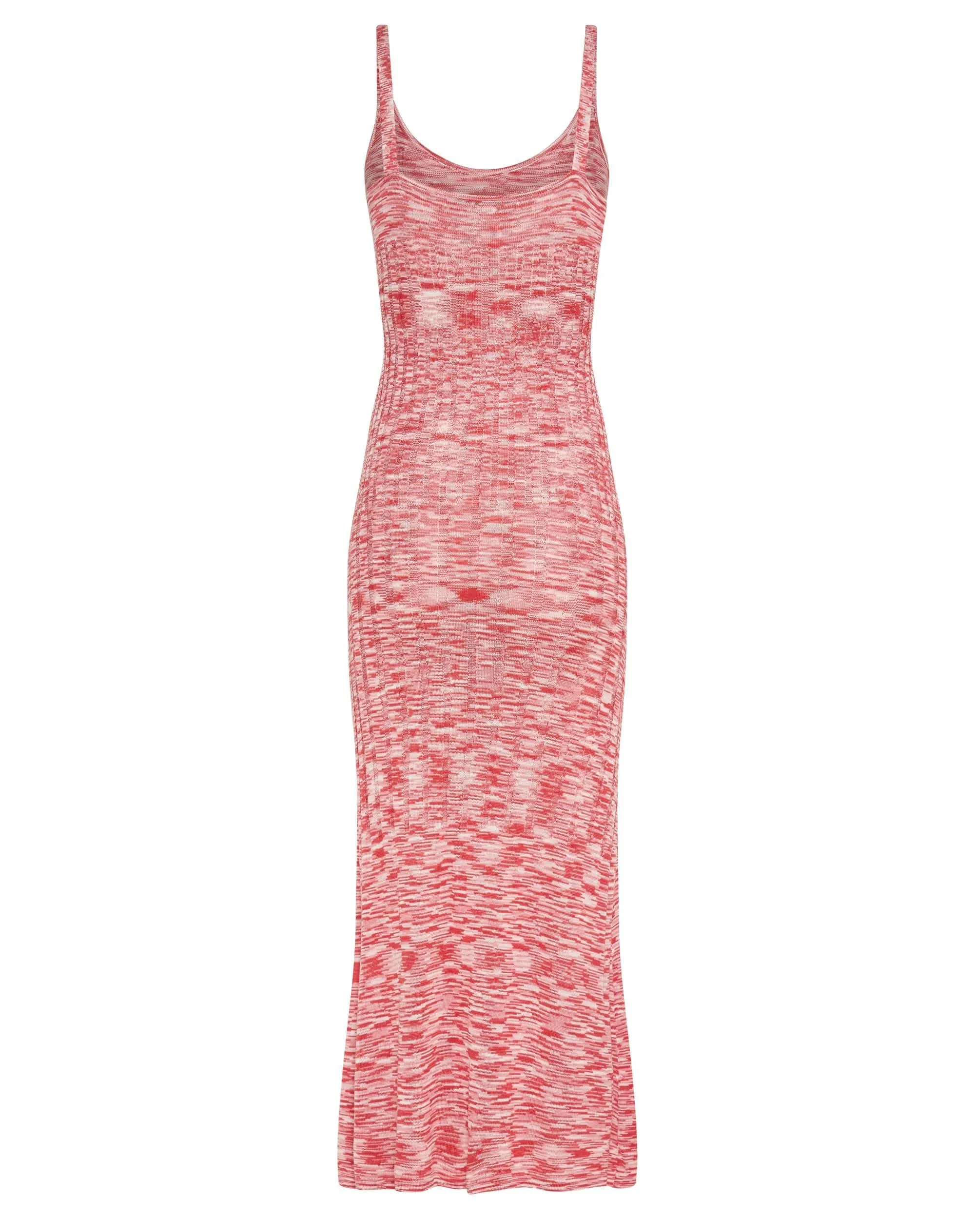 HORIZON KNIT FLARE OUT SLIP DRESS | PINK TO RED