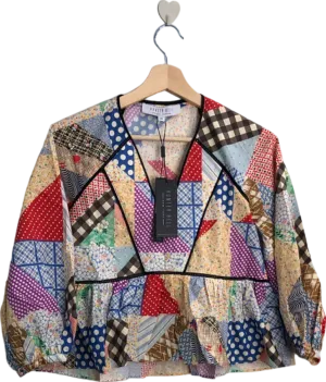 Hunter Bell Multicoloured Grayson Patchwork Top UK Size XS