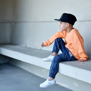 Indigo Stripe Denim Toddler Joggers