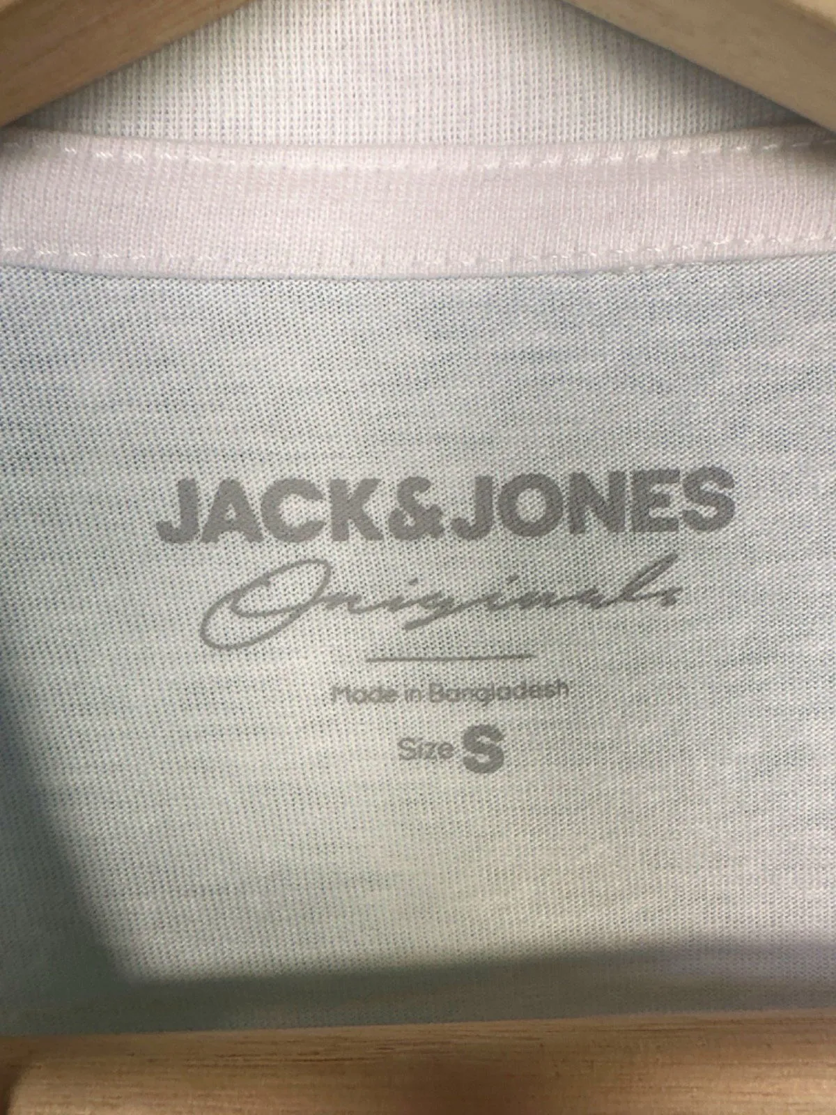 Jack & Jones White Originals Printed T-Shirt UK S