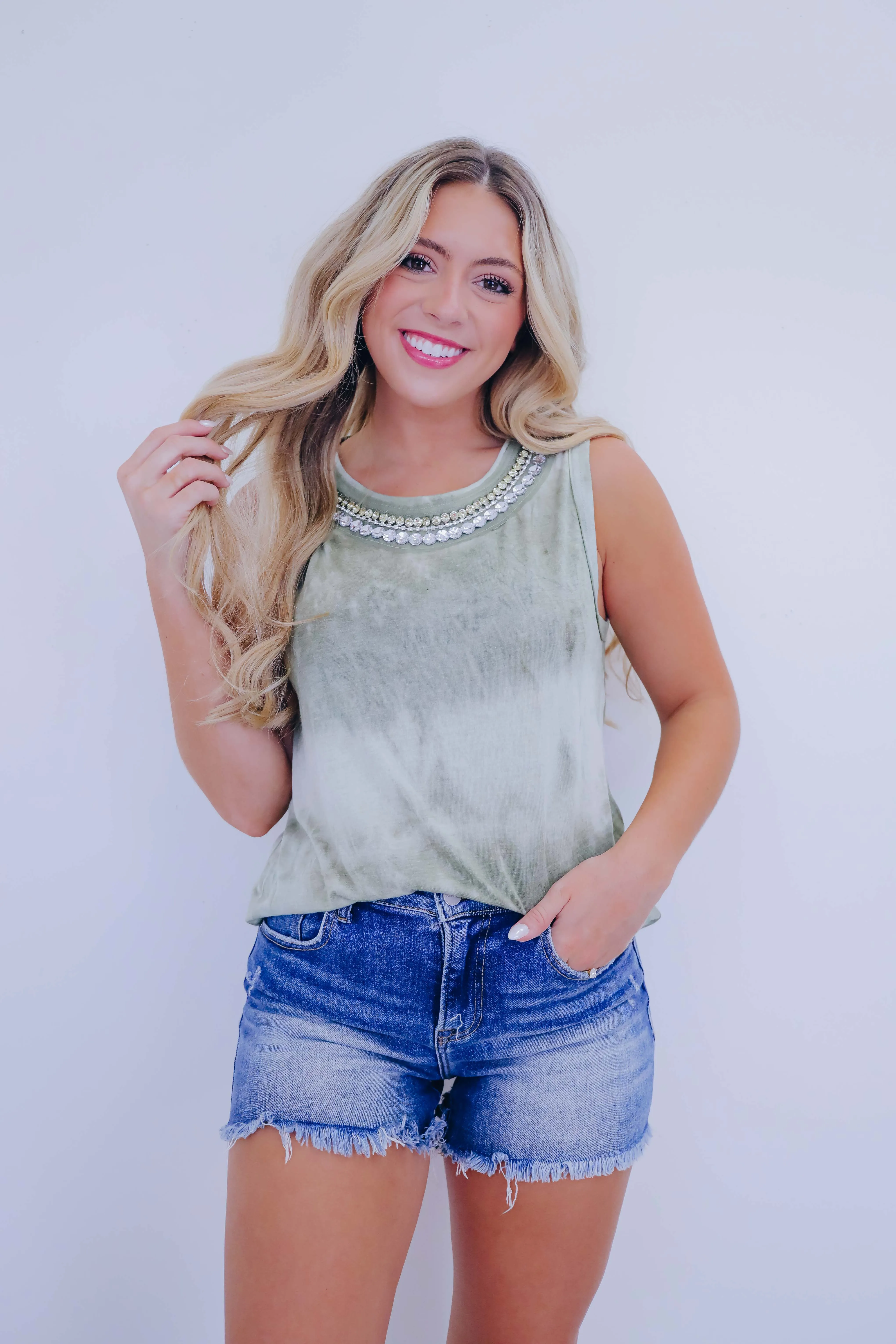 Jazzie Jewel Neck Tank Top - 3 Colors