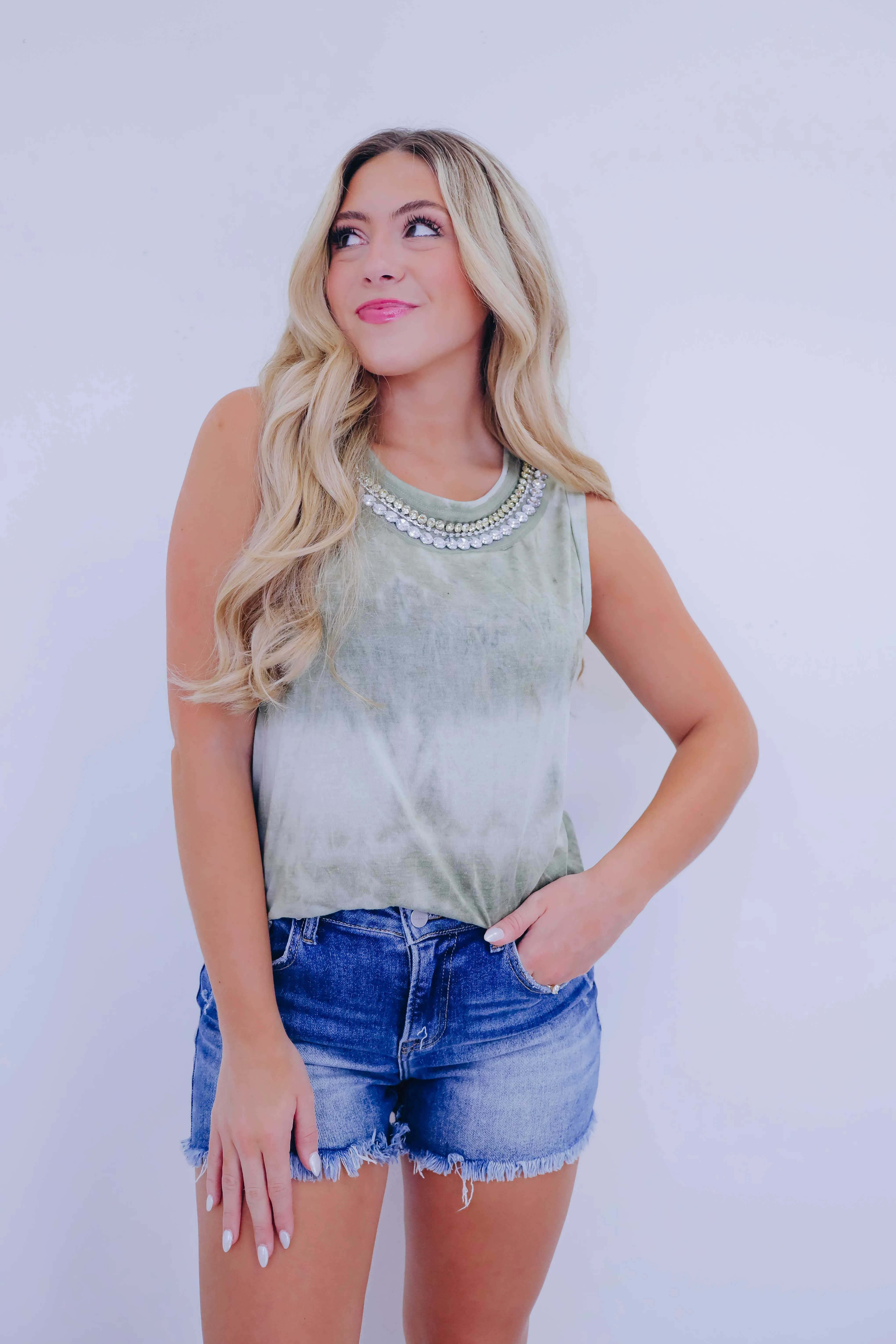 Jazzie Jewel Neck Tank Top - 3 Colors