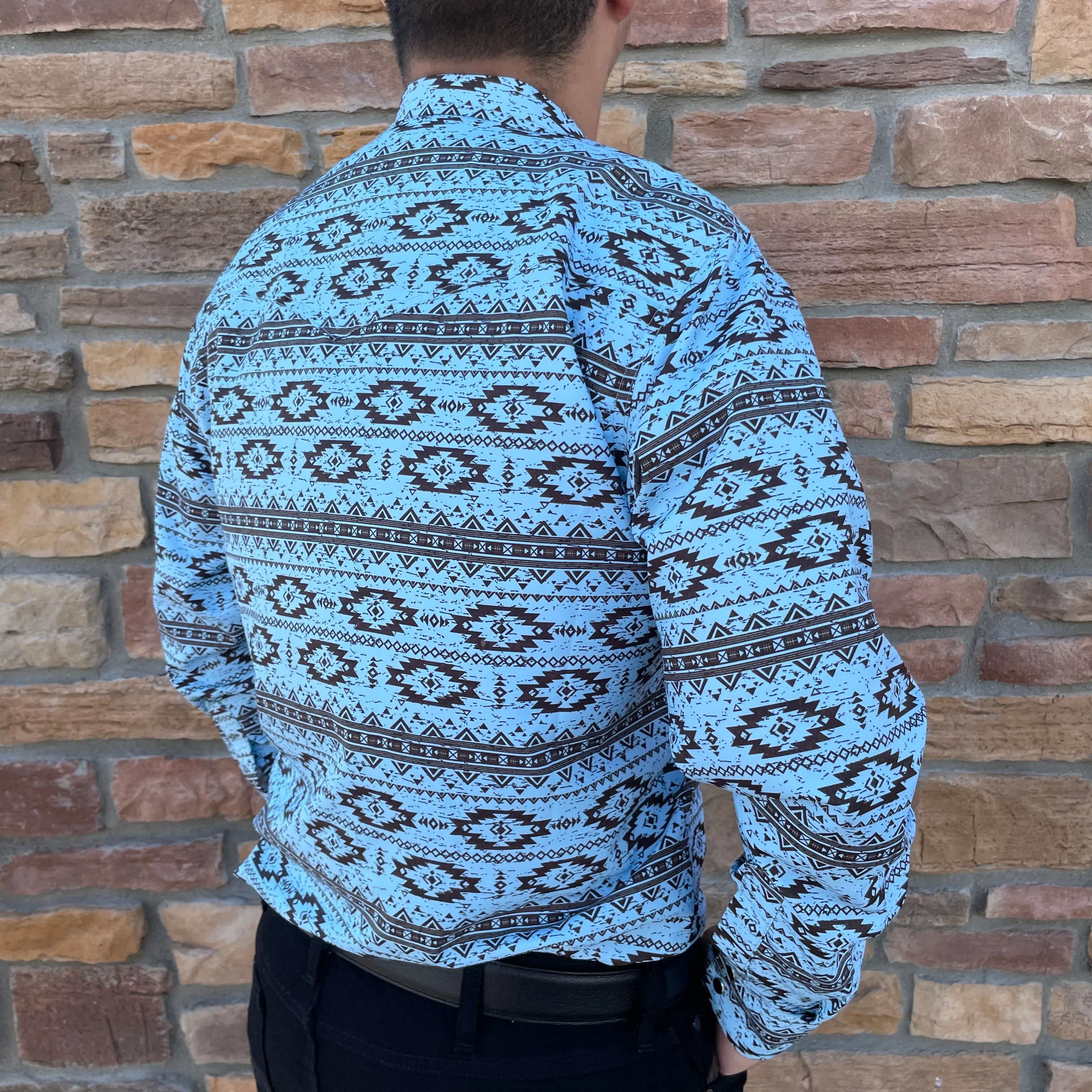 Johnny Aztec Blue Shirt