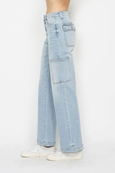Judy Blue Full Size High Waist Straight Cargo Jeans